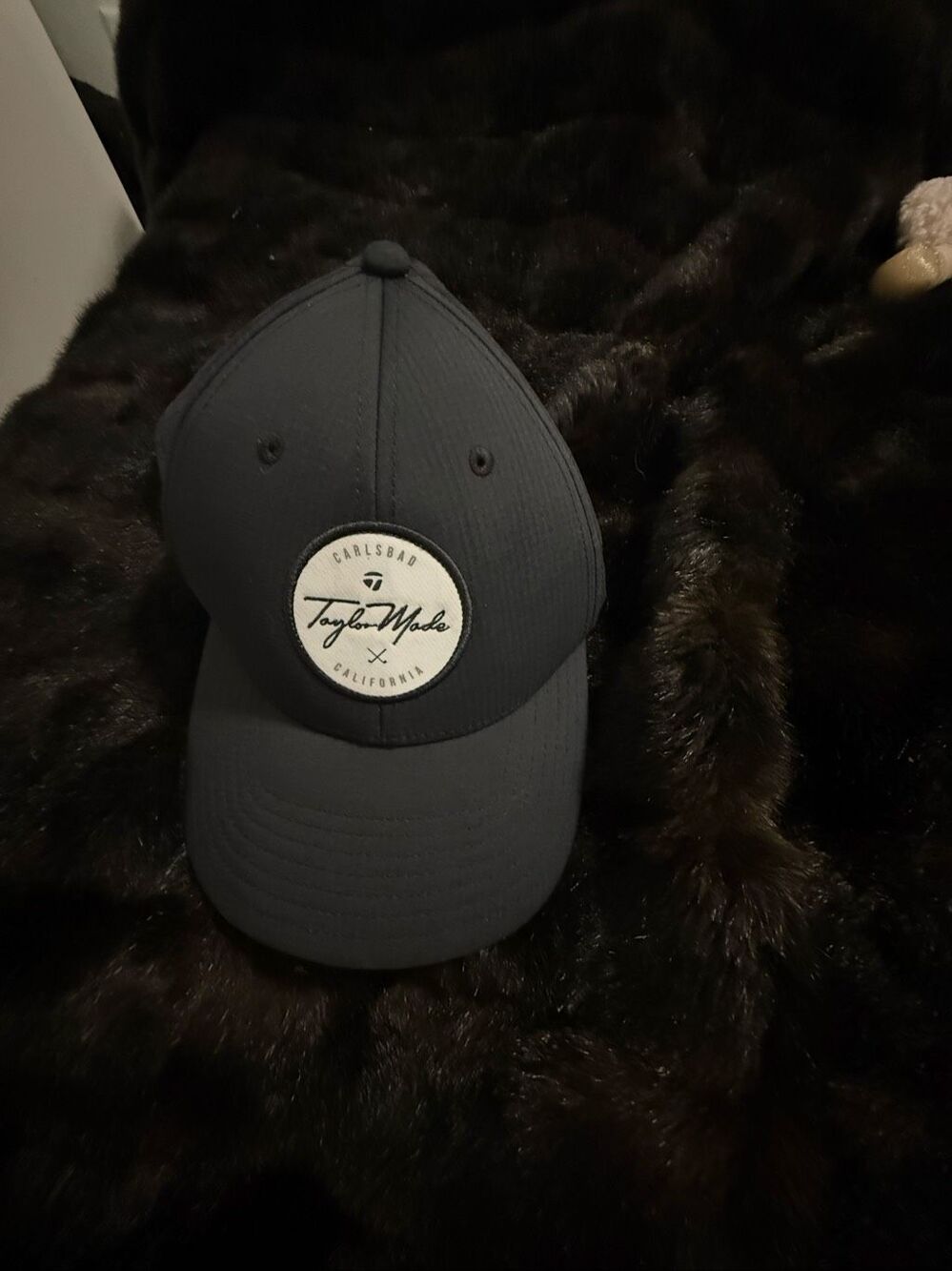 TaylorMade Carlsbad California Black Lightweight Performance Strapback Hat Golf